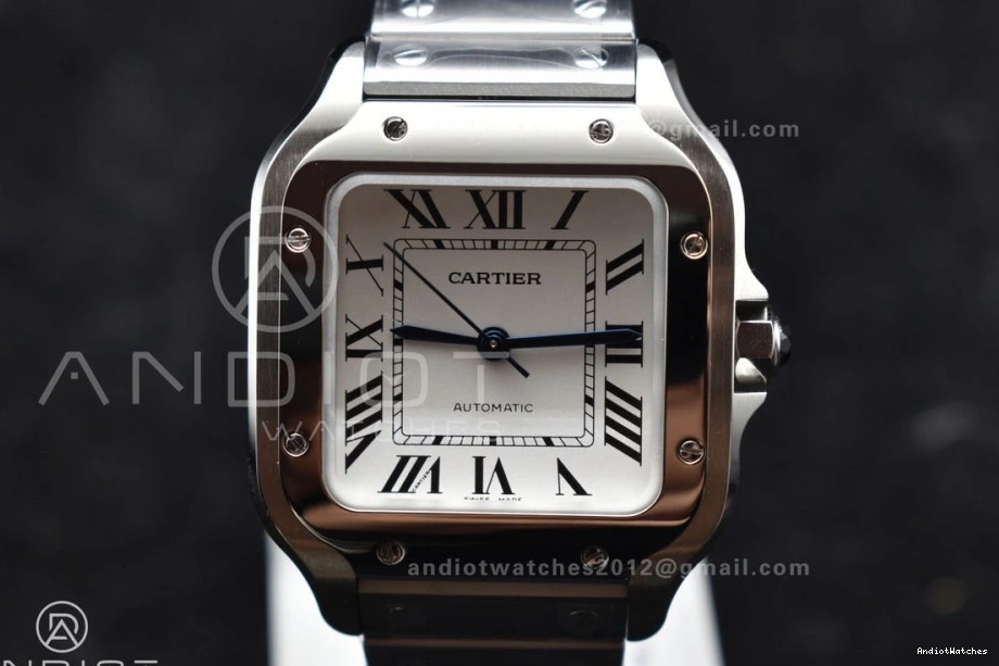 MIYOTA de on SS TopPick Cartier Santos Edition Dial White 1045 SmartLinks 1:1 Bracelet V 35mm BVF SS Best 9015 1026